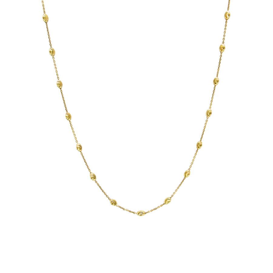 10kt Yellow gold Diamond cut Station necklace