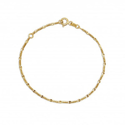 10kt Yellow Gold Fancy Tiny Figaro Anklet