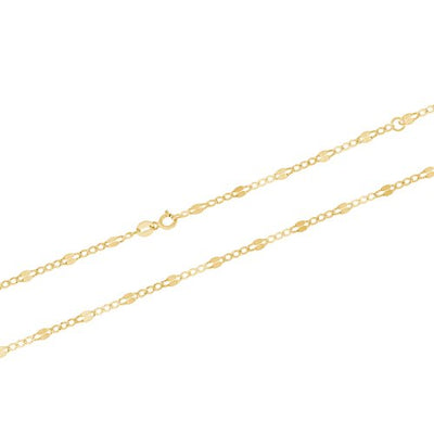 10kt Yellow Gold Fancy Tiny Figaro Anklet