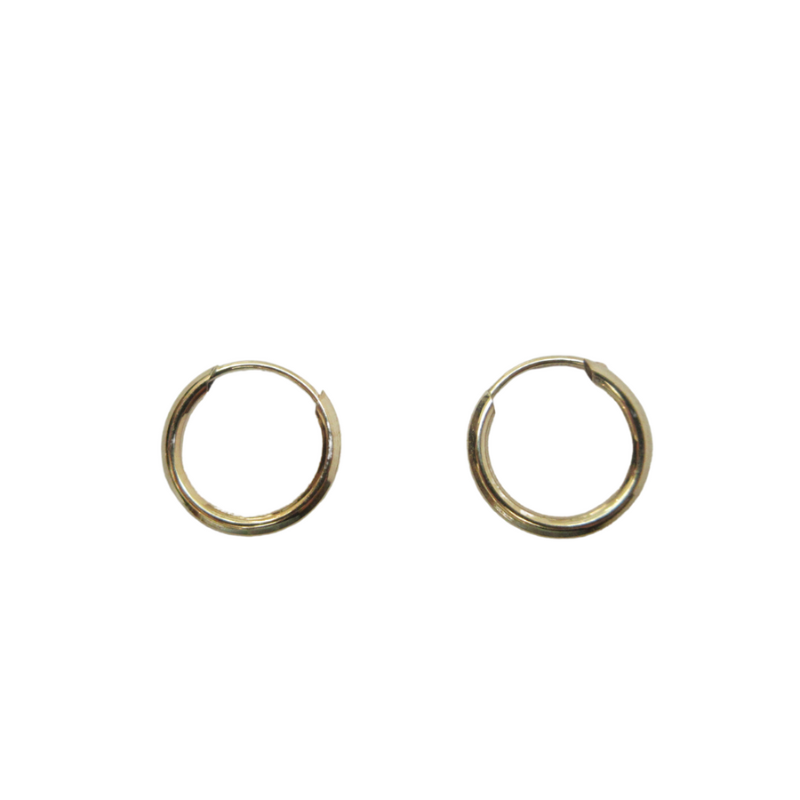 10kt gold 10mm Keeper stye Hoop Earrings