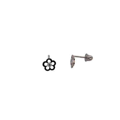 14kt Open Daisy with CZ Centre Screw Back Stud