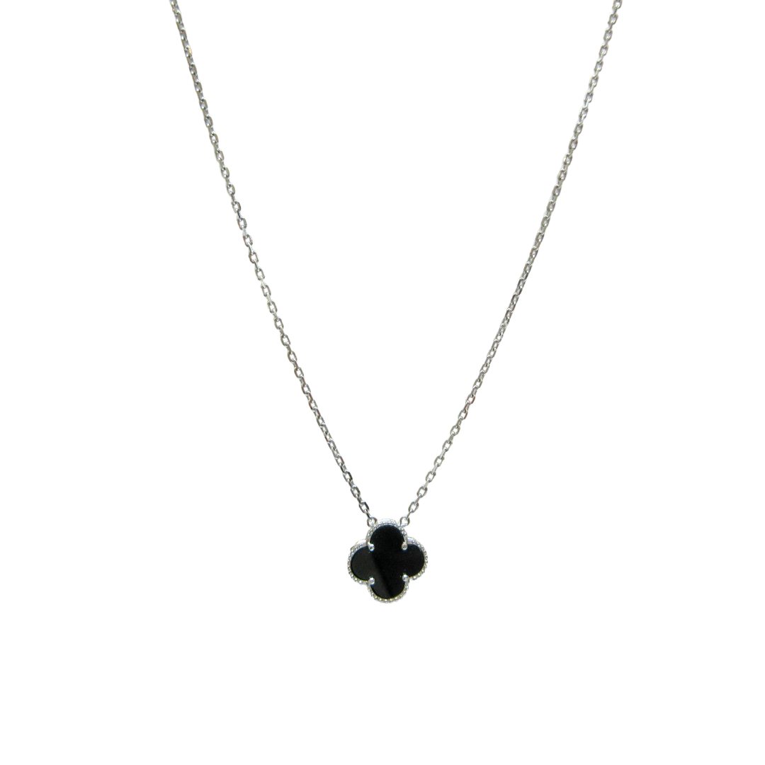 Black onyx clover necklace discount