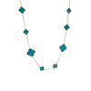 Long Multi Station Turquoise Clover Necklace