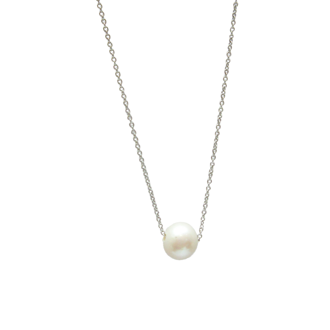 10kt gold 18" Floating Pearl necklace