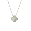 Large Mother of Pearl single Clover necklace