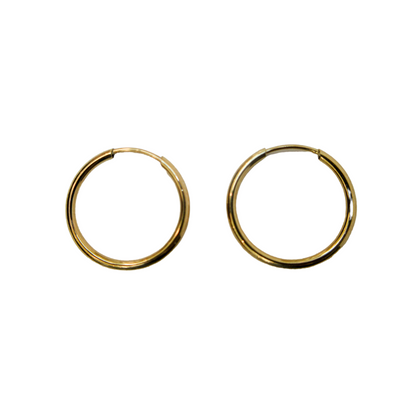 10kt gold 12mm Keeper style Hoop Earrings