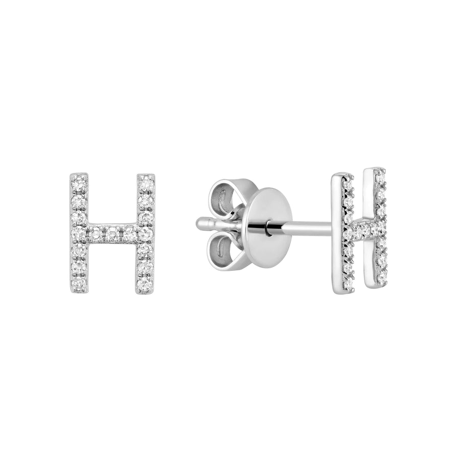 Diamond Initial Stud Earrings