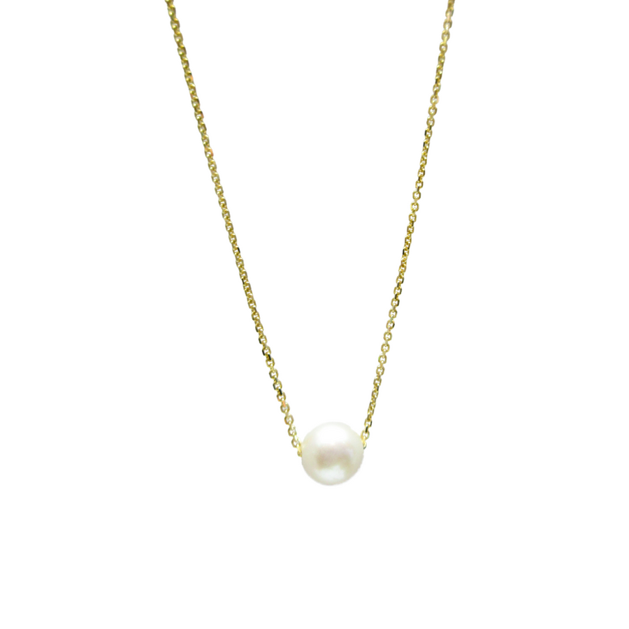 10kt gold 18" Floating Pearl necklace