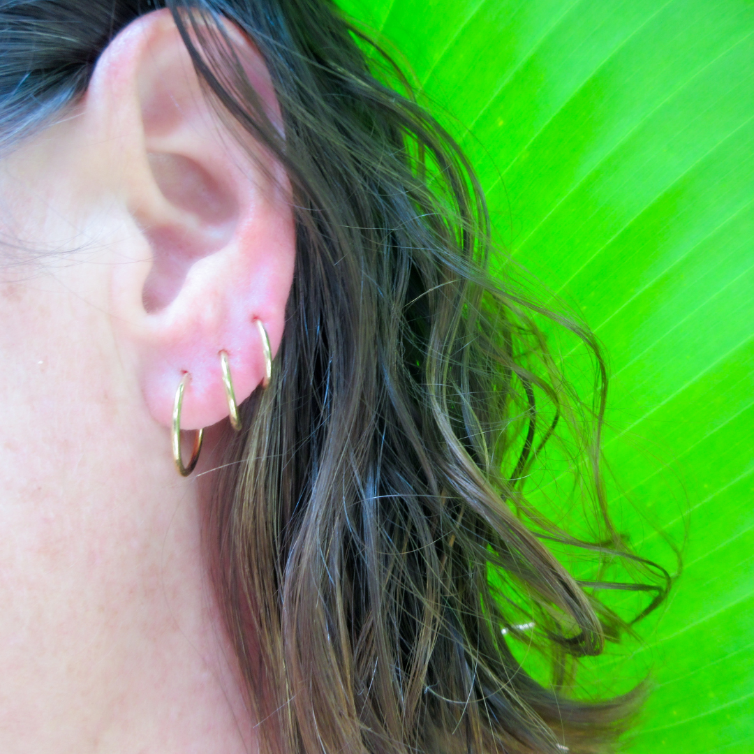 10kt gold 15mm Keeper style Hoop Earrings Moshe Fine Jewellery
