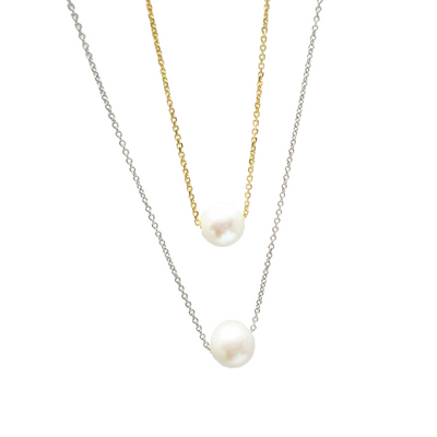 10kt gold 18" Floating Pearl necklace