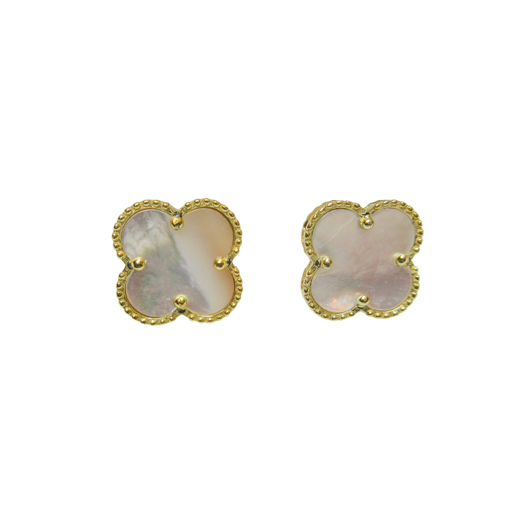 Mother of Pearl Small Clover Stud Earrings