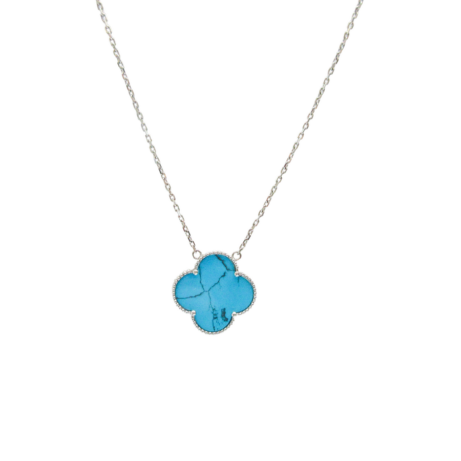 Large Turquoise Clover on Chain