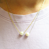 10kt gold 16" Floating Pearl necklace