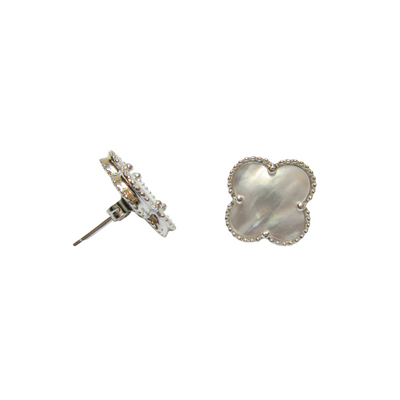 Mother of Pearl Small Clover Stud Earrings