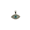 10kt White gold Small Evil Eye with CZ border Charm