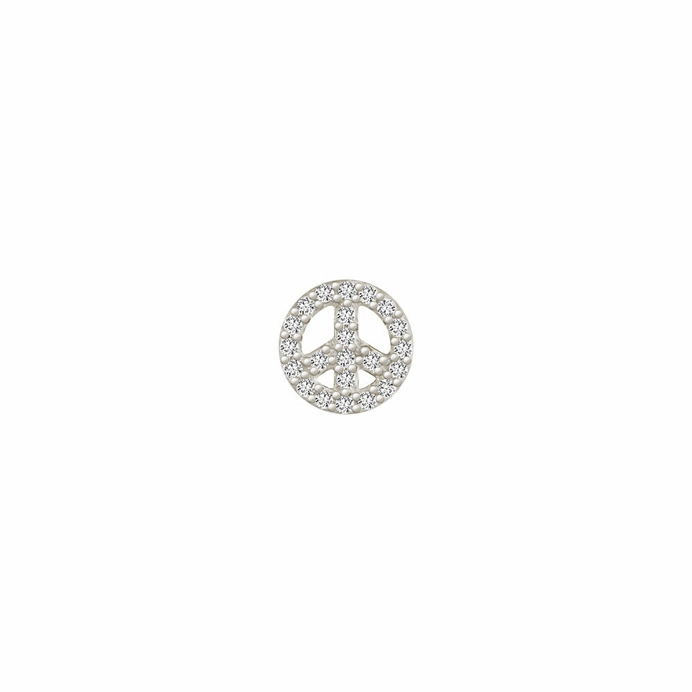 SKINNY SILVER PEACE CHARM (WHITE)