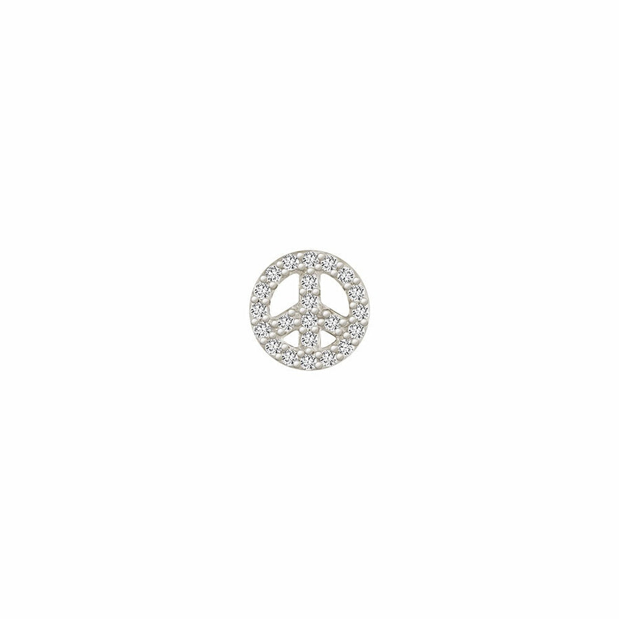 SKINNY SILVER PEACE CHARM (WHITE)