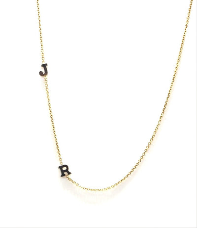 Double Initial Necklace in Gold