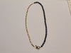 Half and Half Black pearl necklace in gold vermeil