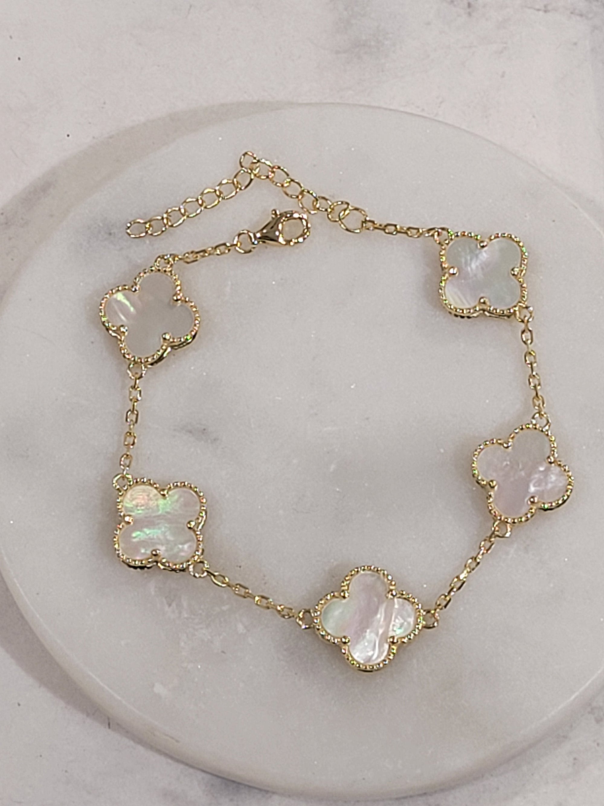 Mother of pearl gold bracelet deals