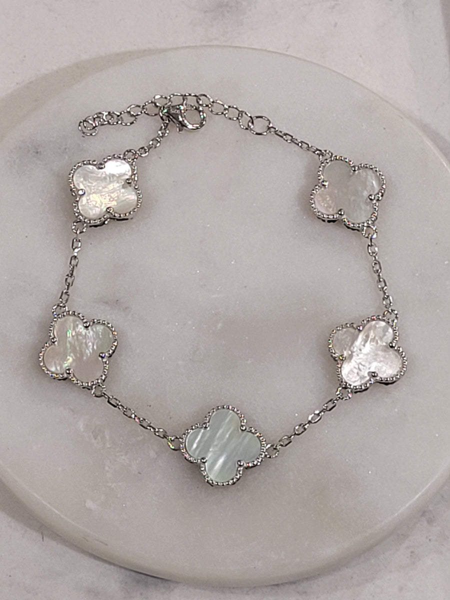 Mother of Pearl  5 station Clover Bracelet