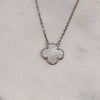 Small Mother of Pearl single clover necklace