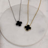 Small Black Onyx single clover necklace
