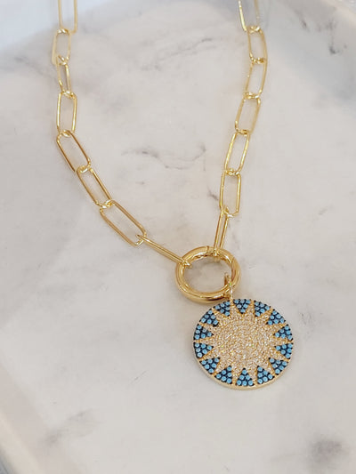 Turquoise Big Sun Charm