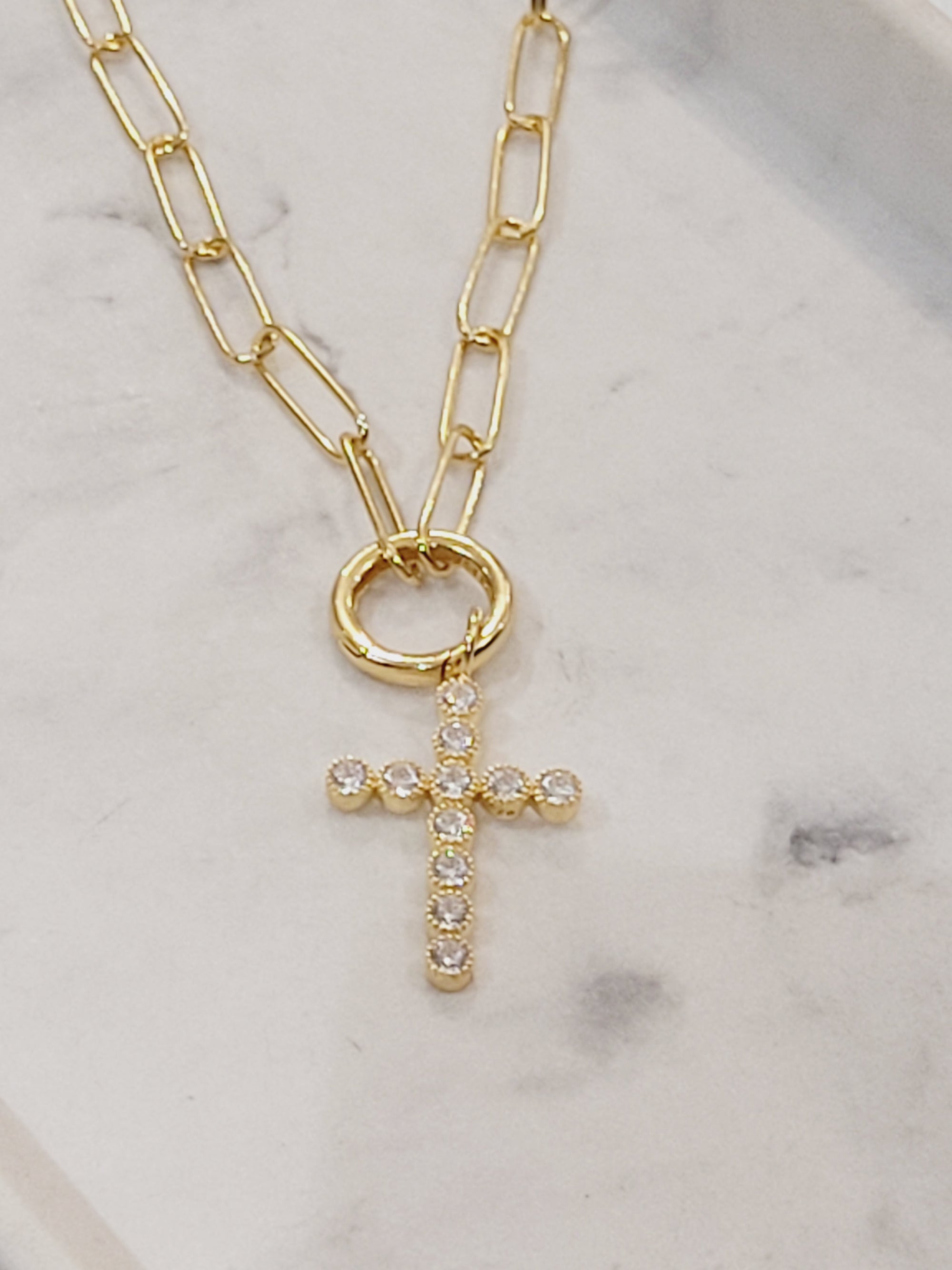 Sparkle Cross Charm