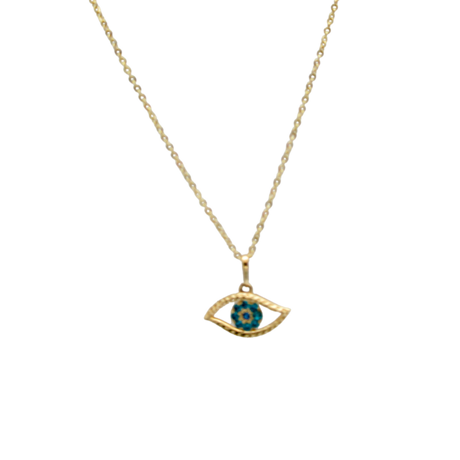 14kt Yellow gold Curvy Evil Eye Charm