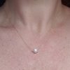 10kt gold 16" Floating Pearl necklace