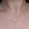 10kt gold 18" Floating Pearl necklace