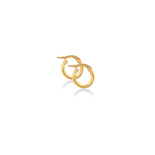 10K Yellow Gold Tube Hoops 2mm x 12mm