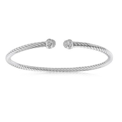 Miss Mimi Mini Twist Bangle with CZ edges