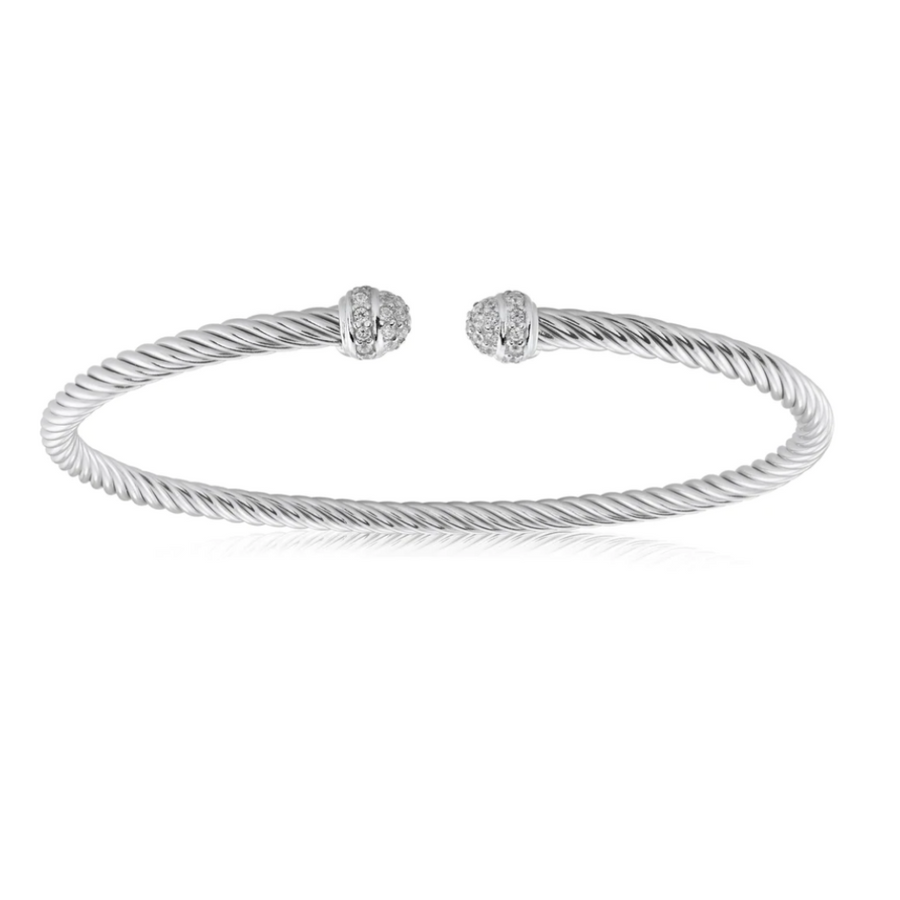 Miss Mimi Pave Mini Twist Bangle with CZ edges
