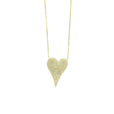 Kassali Long Pave Heart  on chain