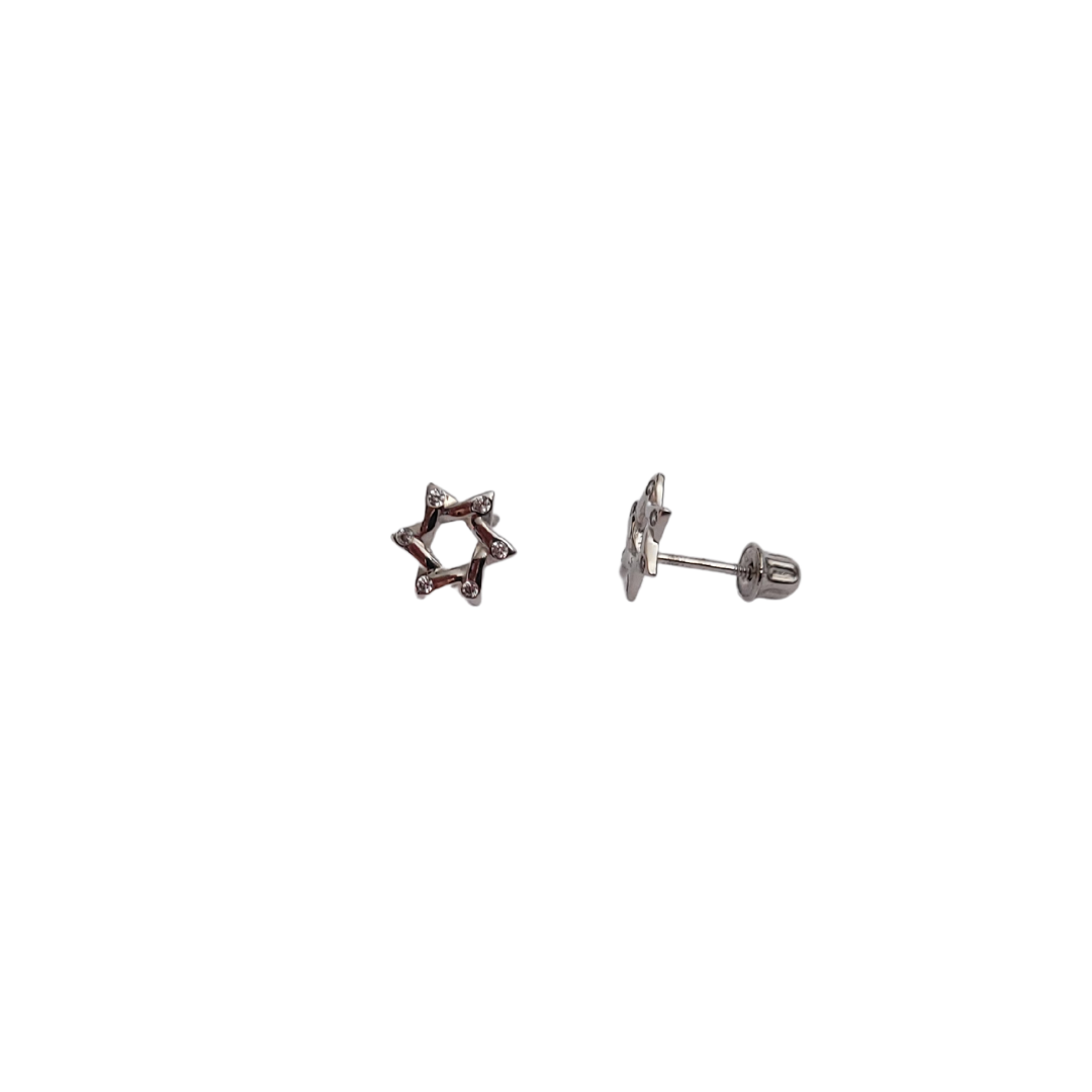 14kt CZ Star of David Screwback studs