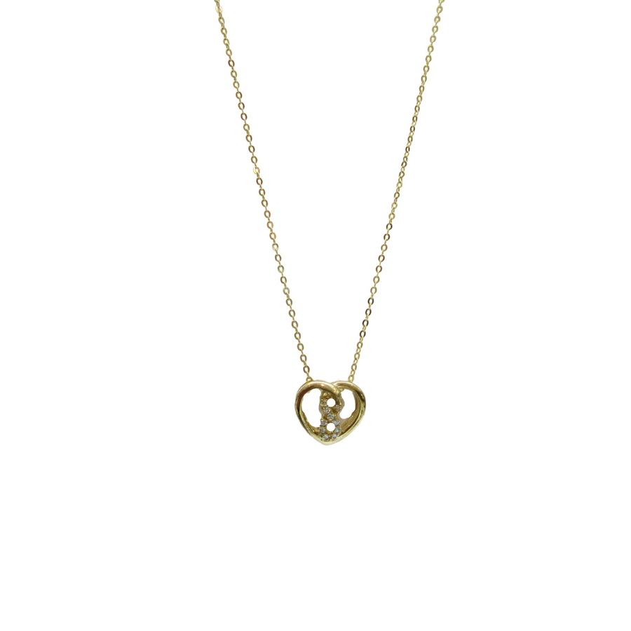 10kt Gold Heart Shape Infinity Necklace