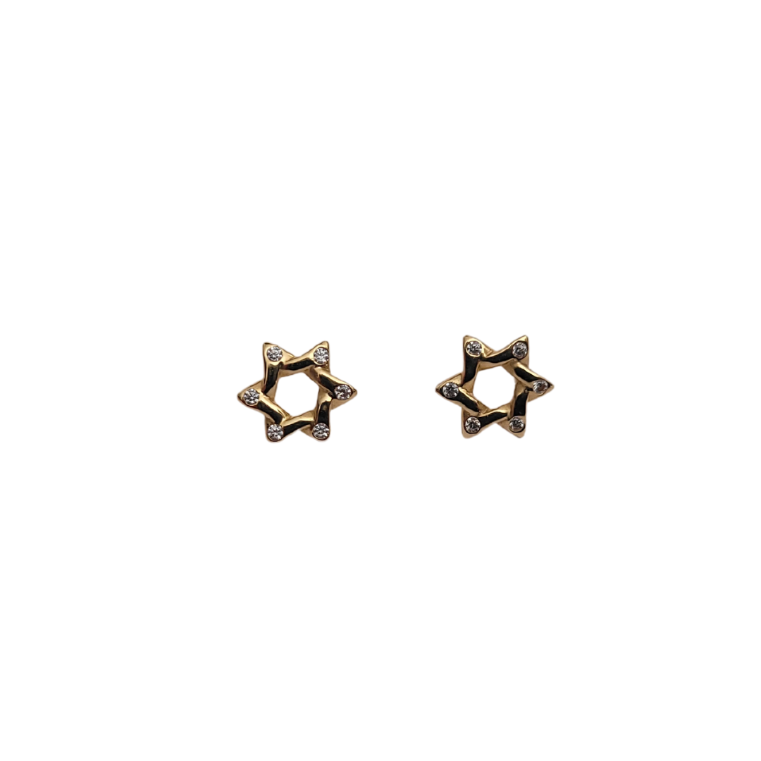 14kt CZ Star of David Screwback studs