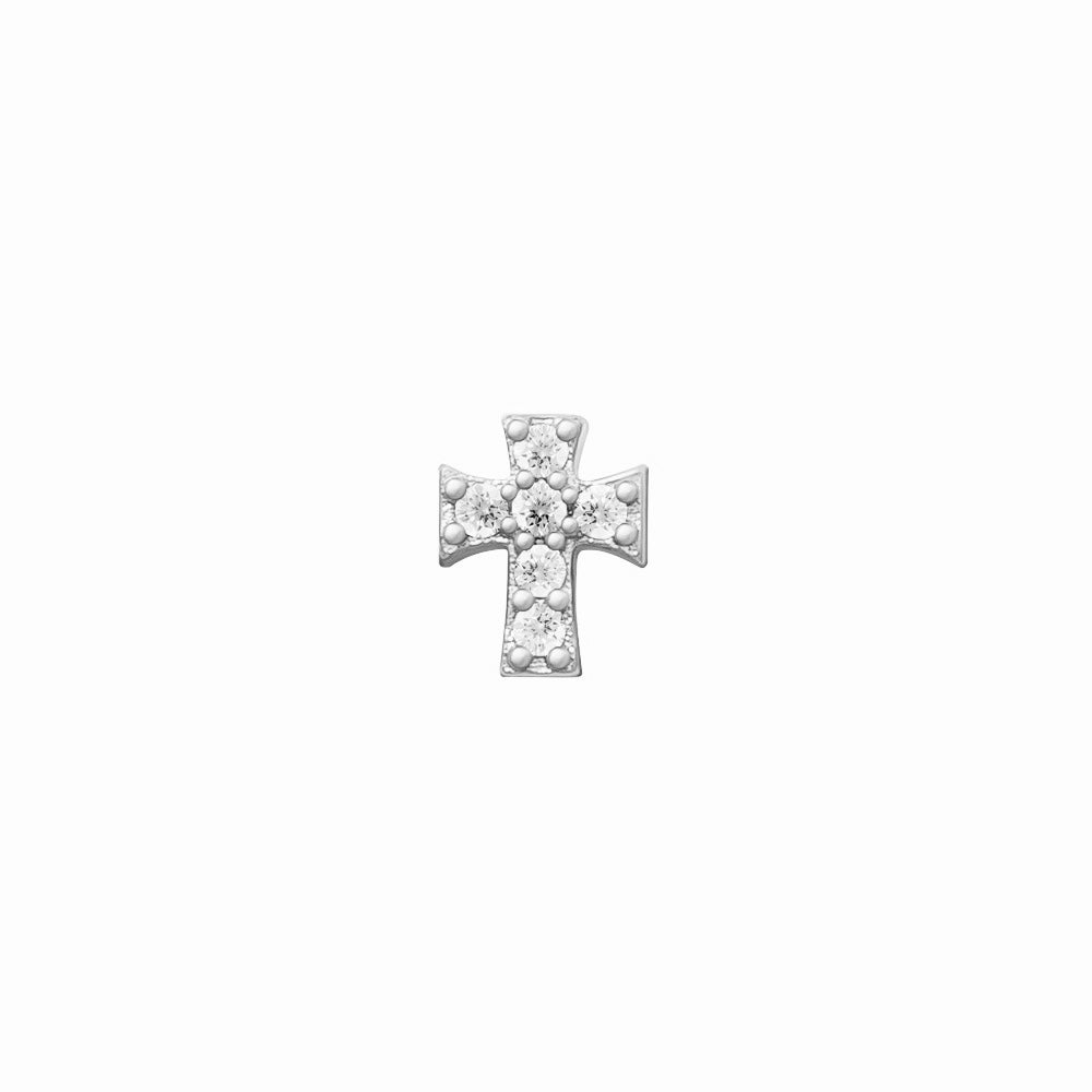 SKINNY CROSS CHARM (WHITE)