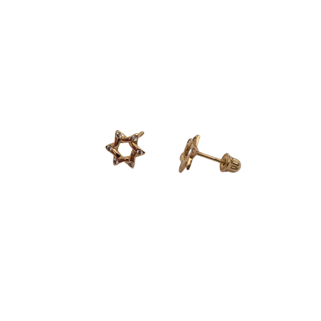 14kt CZ Star of David Screwback studs