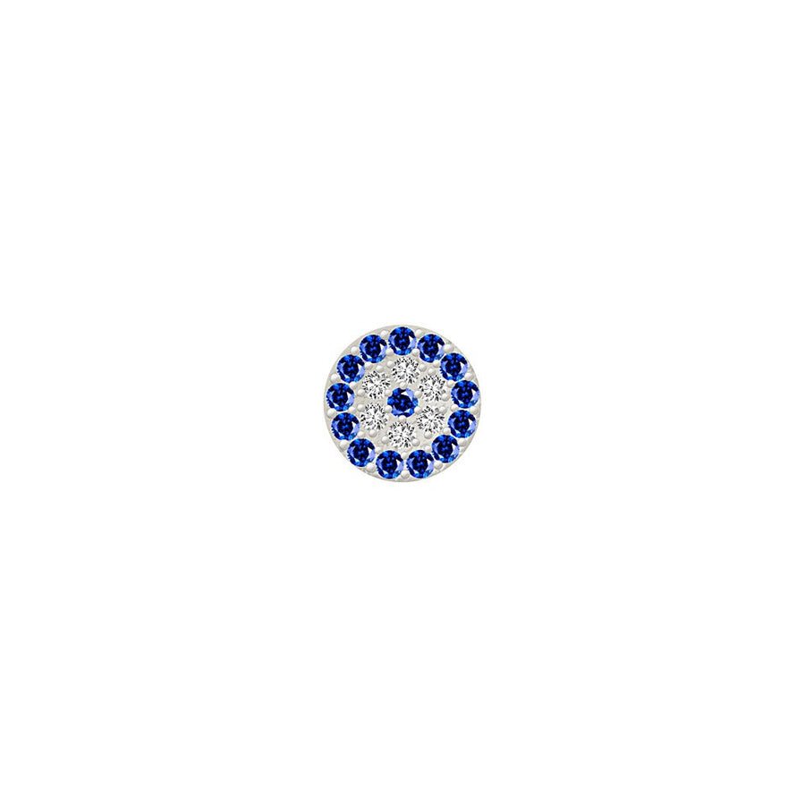 SKINNY SILVER EVIL EYE CHARM (WHITE)
