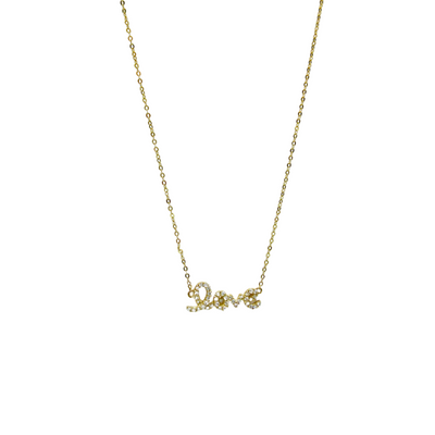 Mini Diamond Cursive Love necklace