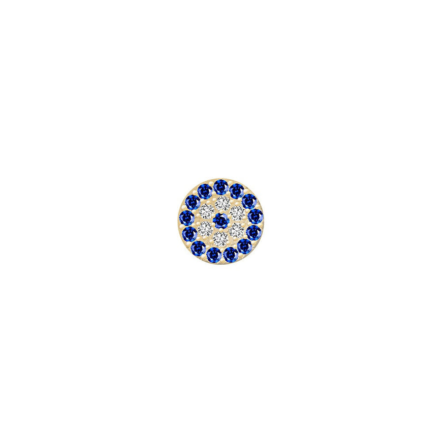SKINNY SILVER EVIL EYE CHARM (YELLOW)