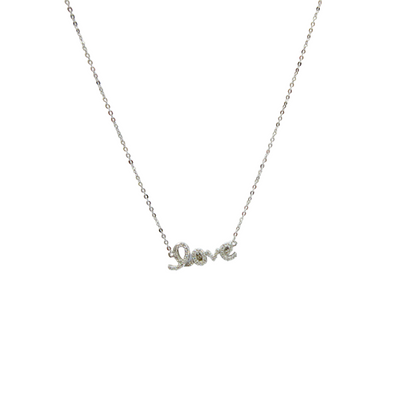 Mini Diamond Cursive Love necklace