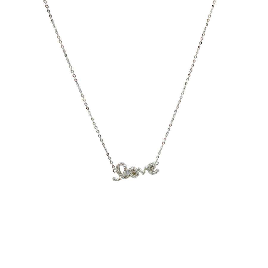 Mini Diamond Cursive Love necklace