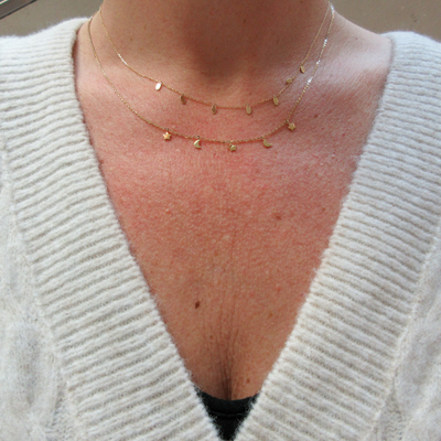 10kt Gold Oval Droplet Necklace