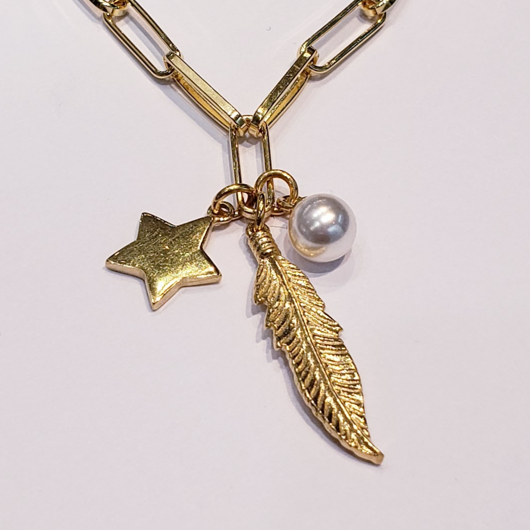Dior J'Adior Signature Detail Pearl Clasp Closure Star Charm Ladies Elegant  Necklace Low Price Jewelry