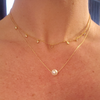 10kt gold 18" Floating Pearl necklace