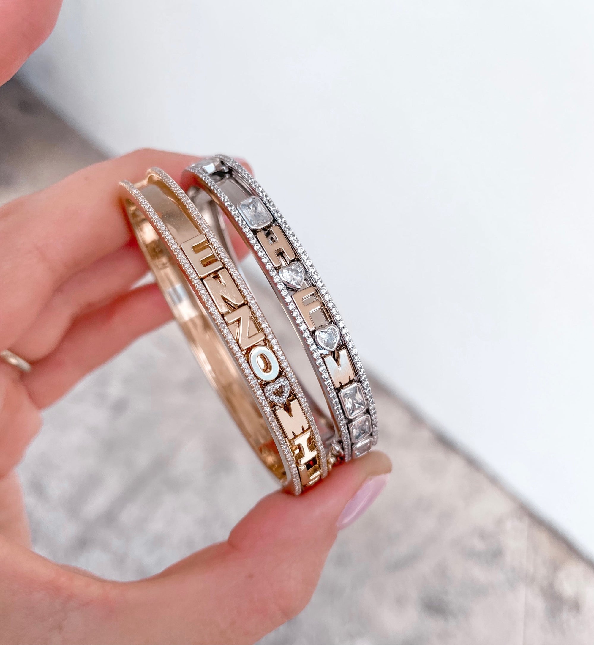 Personalized slider transgressive bangle